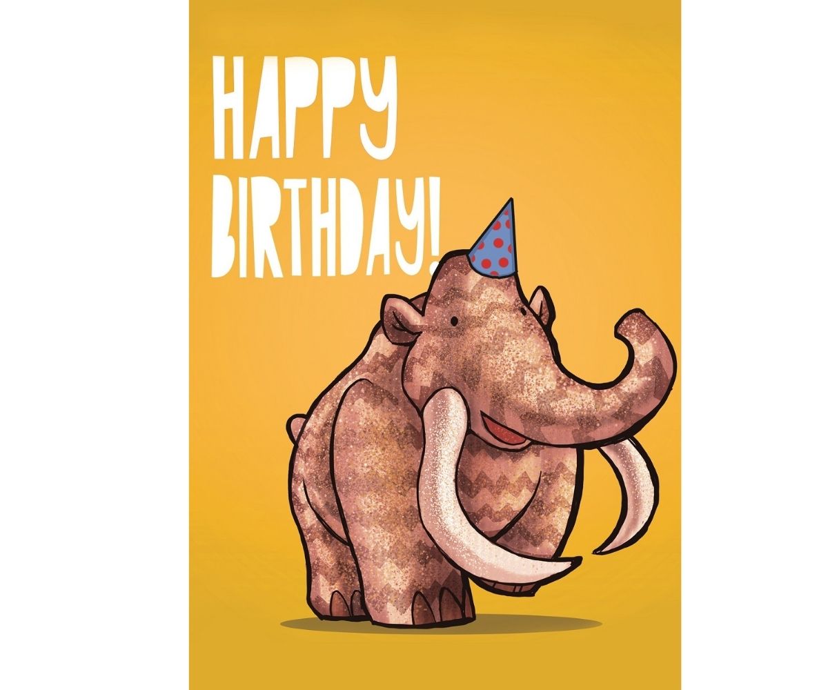 Woolly Mammoth Dinosaur Toy Greetings Card Printed In UK